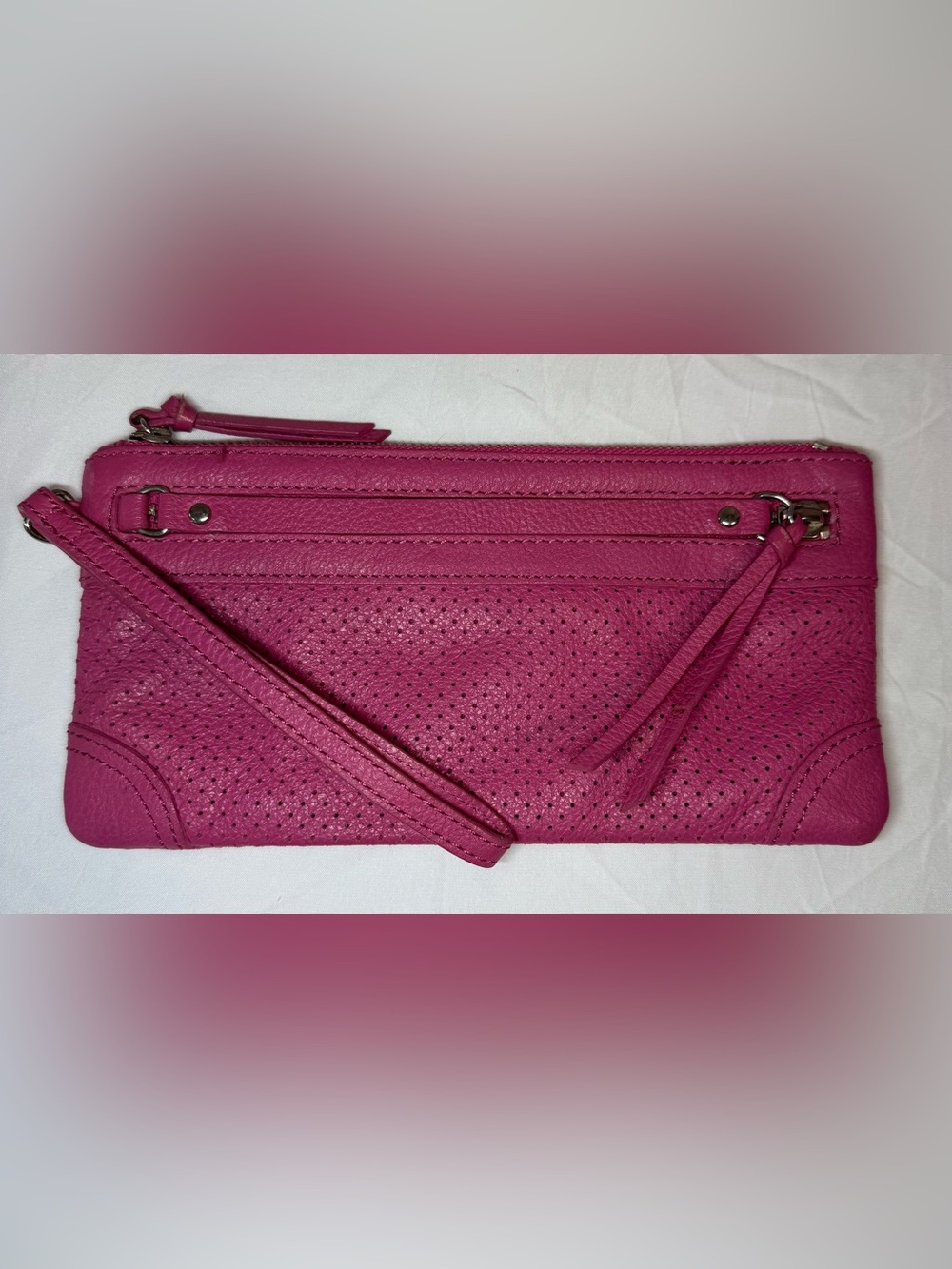 Banana Republic Pink Genuine Leather Wristlet Clutch